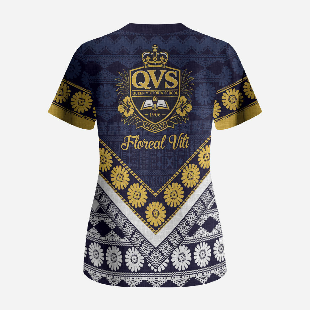 Fiji Queen Victoria School Scrub Top QVS 1906 Generational School Legacy