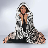 Beauty and The Warrior Polynesian Valentine Hooded Blanket Hibiscus FLowers Orange Style LT9 - Polynesian Pride