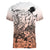 Beauty and The Warrior Polynesian Valentine Women V Neck T Shirt Hibiscus FLowers Orange Style LT9 - Polynesian Pride