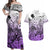 Beauty and The Warrior Polynesian Valentine Couples Matching Off Shoulder Maxi Dress and Hawaiian Shirt Hibiscus FLowers Purple Style LT9 Purple - Polynesian Pride