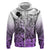 Beauty and The Warrior Polynesian Valentine Hoodie Hibiscus FLowers Purple Style LT9 Zip Hoodie Purple - Polynesian Pride