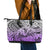 Beauty and The Warrior Polynesian Valentine Leather Tote Bag Hibiscus FLowers Purple Style LT9 - Polynesian Pride