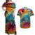 Beauty and The Warrior Polynesian Valentine Couples Matching Off Shoulder Maxi Dress and Hawaiian Shirt Hibiscus FLowers Rainbow Style LT9 Rainbow - Polynesian Pride