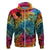 Beauty and The Warrior Polynesian Valentine Hoodie Hibiscus FLowers Rainbow Style LT9 Zip Hoodie Rainbow - Polynesian Pride