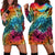 Beauty and The Warrior Polynesian Valentine Hoodie Dress Hibiscus FLowers Rainbow Style LT9 - Polynesian Pride