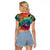 Beauty and The Warrior Polynesian Valentine Raglan Cropped T Shirt Hibiscus FLowers Rainbow Style LT9 - Polynesian Pride