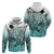 Beauty and The Warrior Polynesian Valentine Hoodie Hibiscus FLowers Turquoise Style LT9 - Polynesian Pride