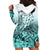 Beauty and The Warrior Polynesian Valentine Hoodie Dress Hibiscus FLowers Turquoise Style LT9 - Polynesian Pride