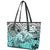 Beauty and The Warrior Polynesian Valentine Leather Tote Bag Hibiscus FLowers Turquoise Style LT9 - Polynesian Pride