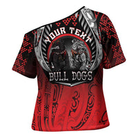 Aotearoa Bulldog Personalised Cross Shoulder Shirt Maori Kowhaiwhai Motif LT9 - Polynesian Pride