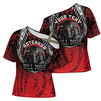 Aotearoa Bulldog Personalised Cross Shoulder Shirt Maori Kowhaiwhai Motif LT9 - Polynesian Pride