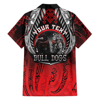Aotearoa Bulldog Personalised Family Matching Long Sleeve Bodycon Dress and Hawaiian Shirt Maori Kowhaiwhai Motif LT9 - Polynesian Pride