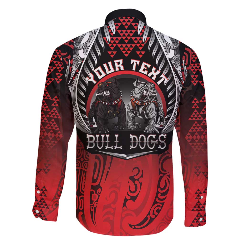Aotearoa Bulldog Personalised Family Matching Long Sleeve Bodycon Dress and Hawaiian Shirt Maori Kowhaiwhai Motif LT9 - Polynesian Pride