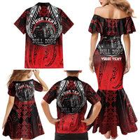 Aotearoa Bulldog Personalised Family Matching Mermaid Dress and Hawaiian Shirt Maori Kowhaiwhai Motif LT9 - Polynesian Pride