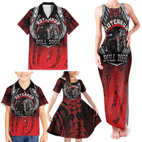 Aotearoa Bulldog Personalised Family Matching Tank Maxi Dress and Hawaiian Shirt Maori Kowhaiwhai Motif