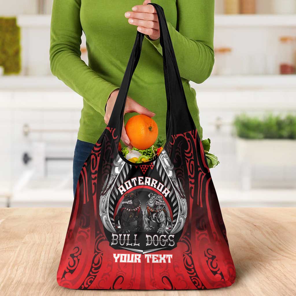 Aotearoa Bulldog Personalised Grocery Bag Maori Kowhaiwhai Motif