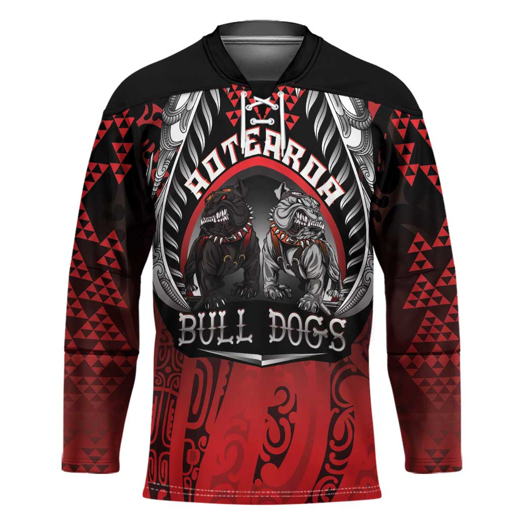 Aotearoa Bulldog Personalised Hockey Jersey Maori Kowhaiwhai Motif - Polynesian Pride