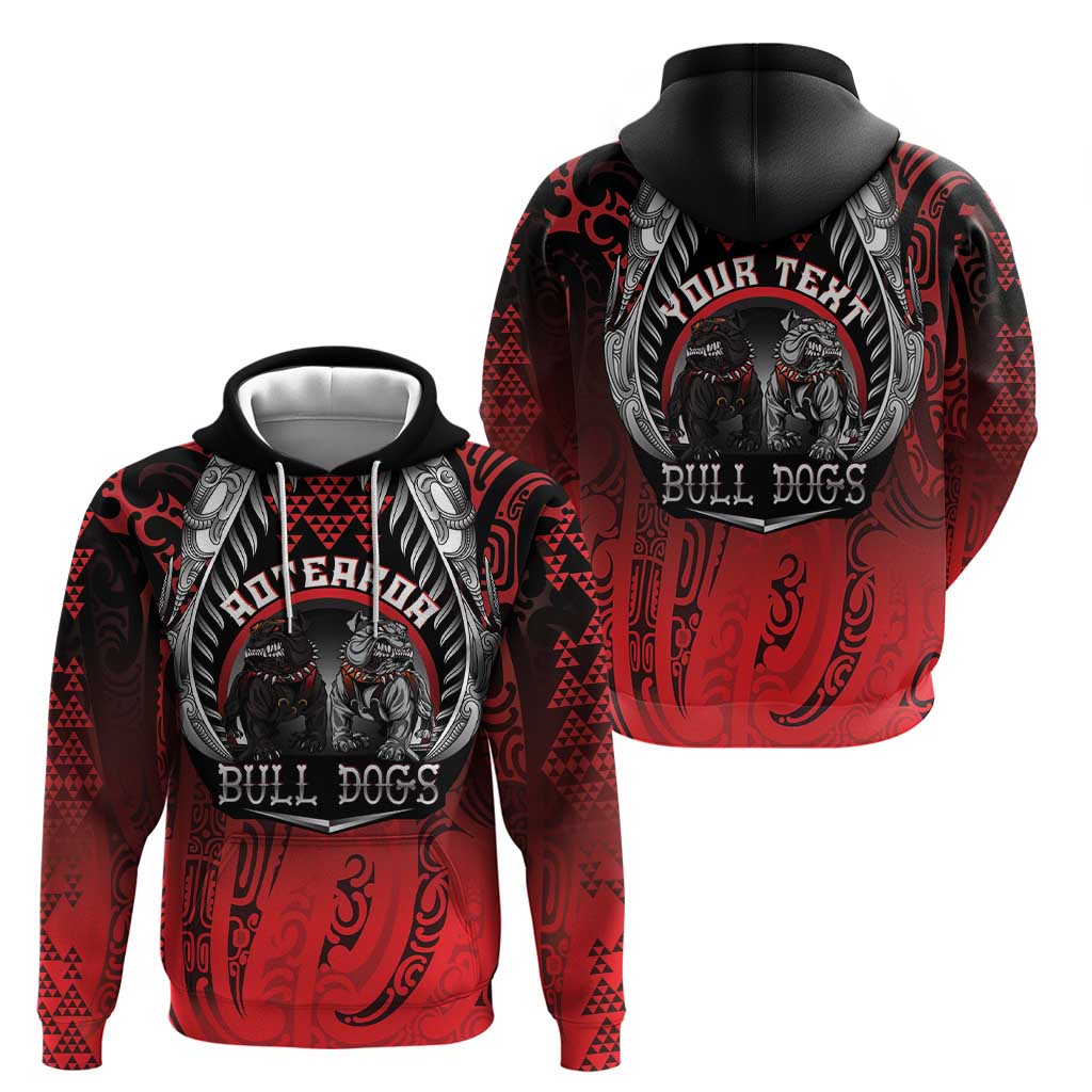 Aotearoa Bulldog Personalised Hoodie Maori Kowhaiwhai Motif
