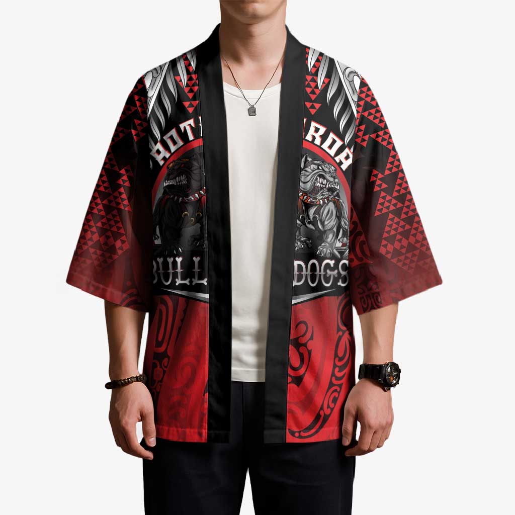 Aotearoa Bulldog Personalised Kimono Maori Kowhaiwhai Motif - Polynesian Pride