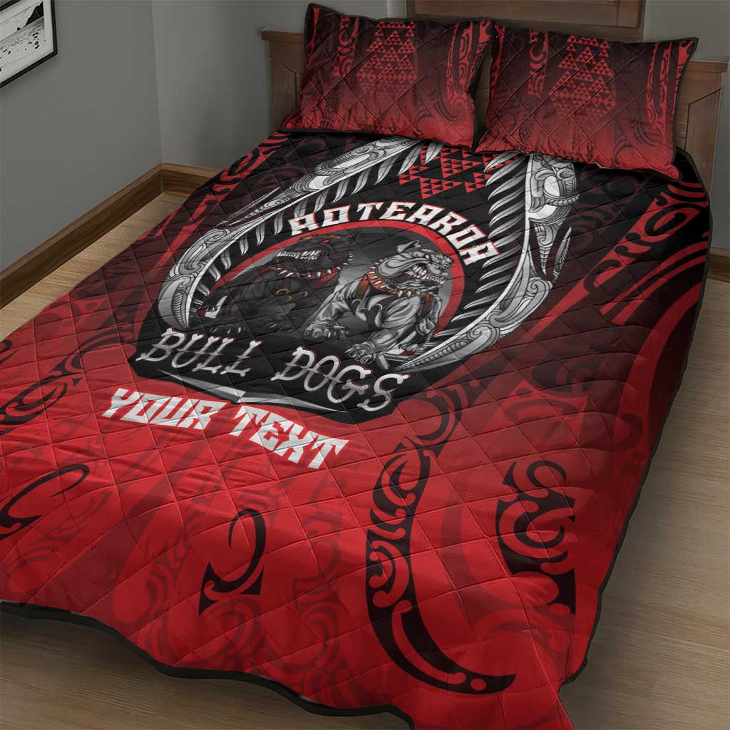 Aotearoa Bulldog Personalised Quilt Bed Set Maori Kowhaiwhai Motif