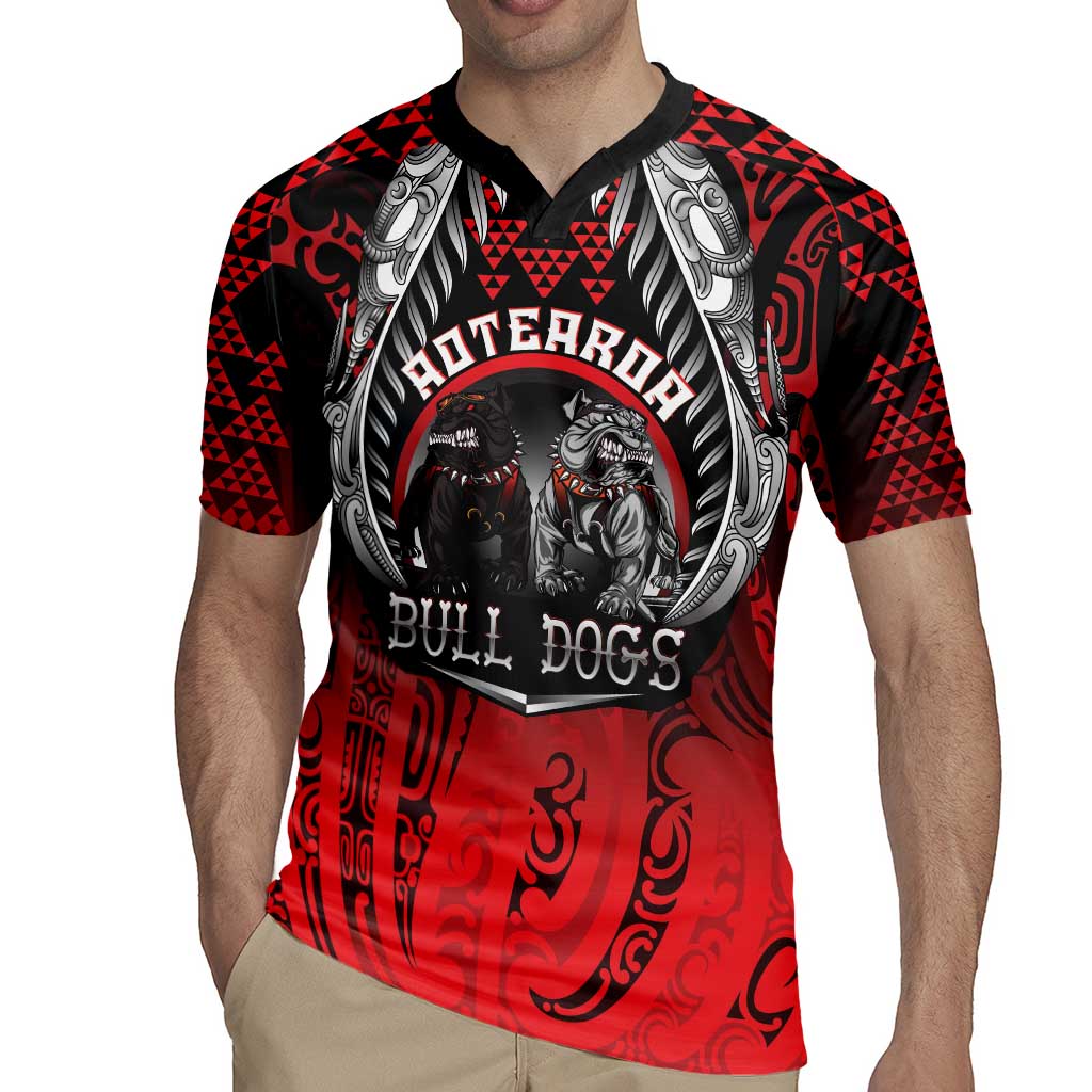 Aotearoa Bulldog Personalised Rugby Jersey Maori Kowhaiwhai Motif