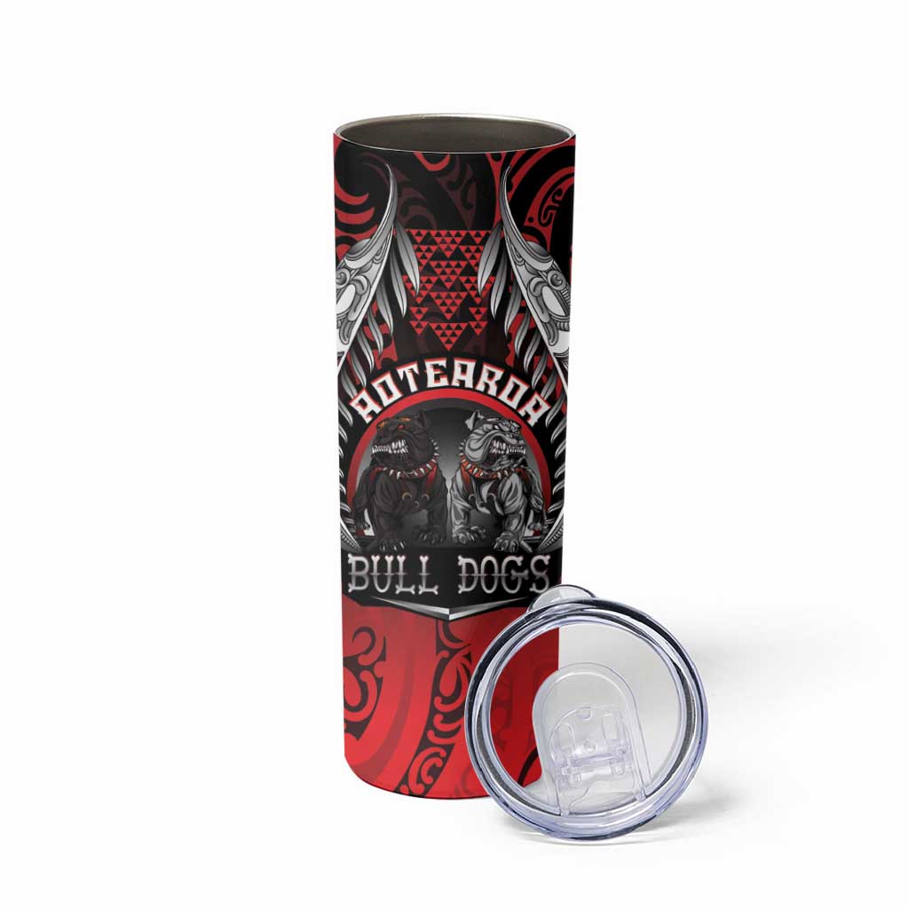Aotearoa Bulldog Personalised Skinny Tumbler Maori Kowhaiwhai Motif LT9 - Polynesian Pride