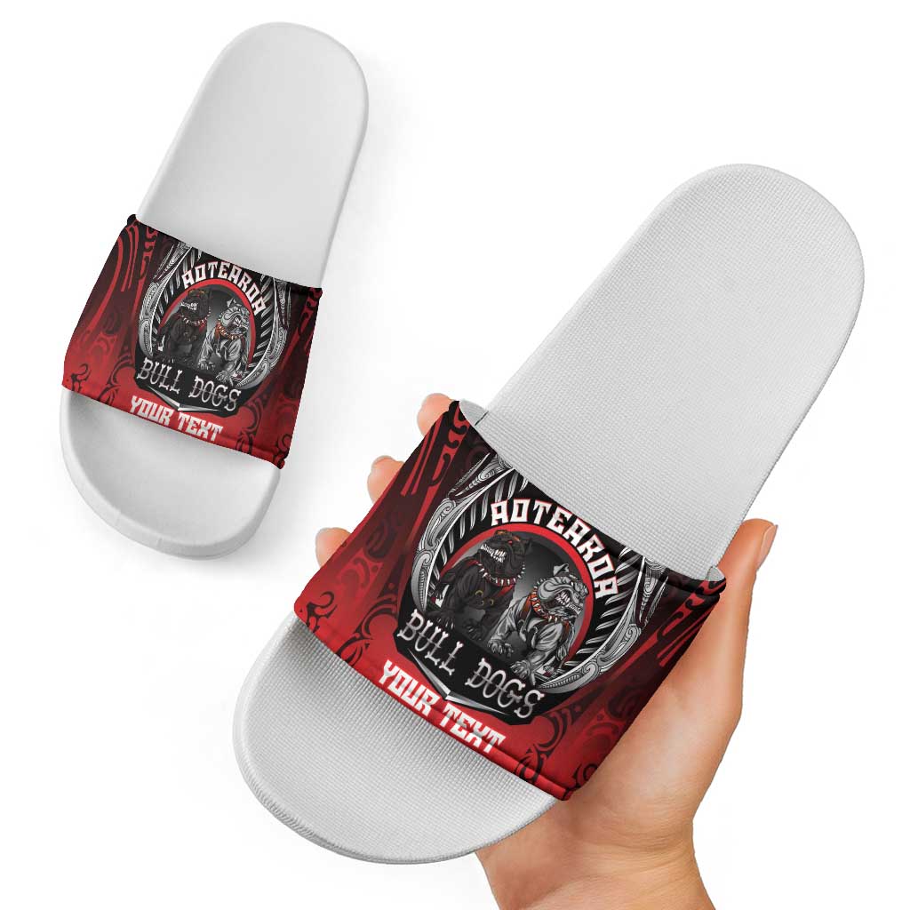 Aotearoa Bulldog Personalised Slide Sandals Maori Kowhaiwhai Motif - Polynesian Pride