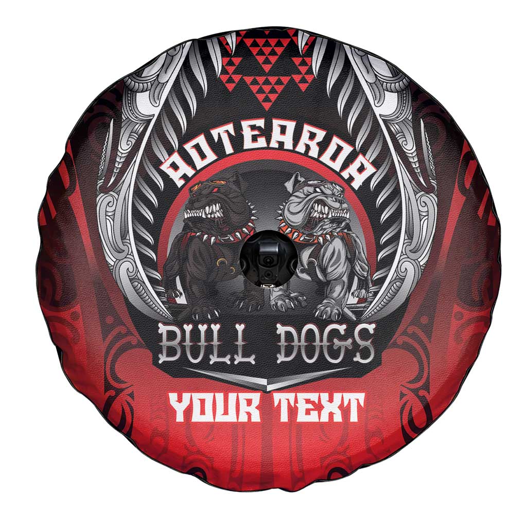 Aotearoa Bulldog Personalised Spare Tire Cover Maori Kowhaiwhai Motif