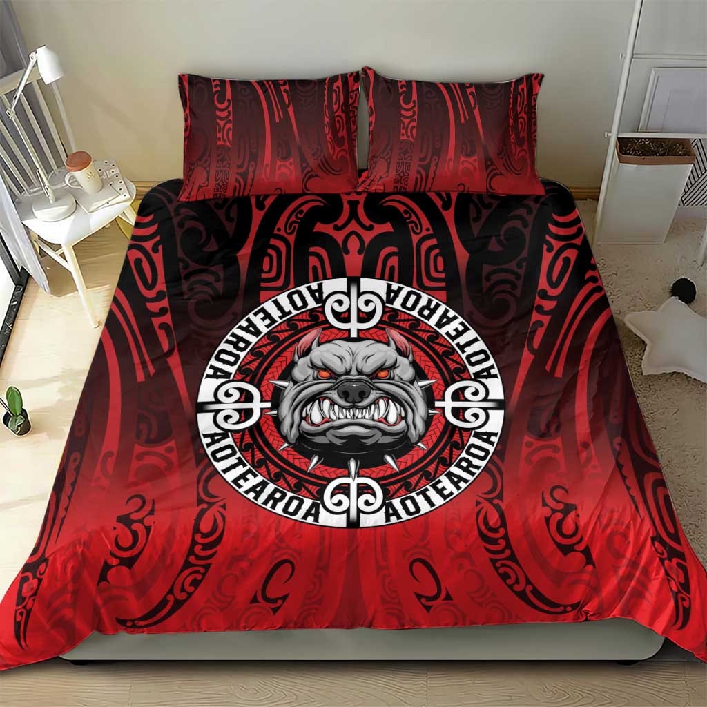 Aotearoa Bulldog Bedding Set New Zealand Kowhaiwhai Tribal