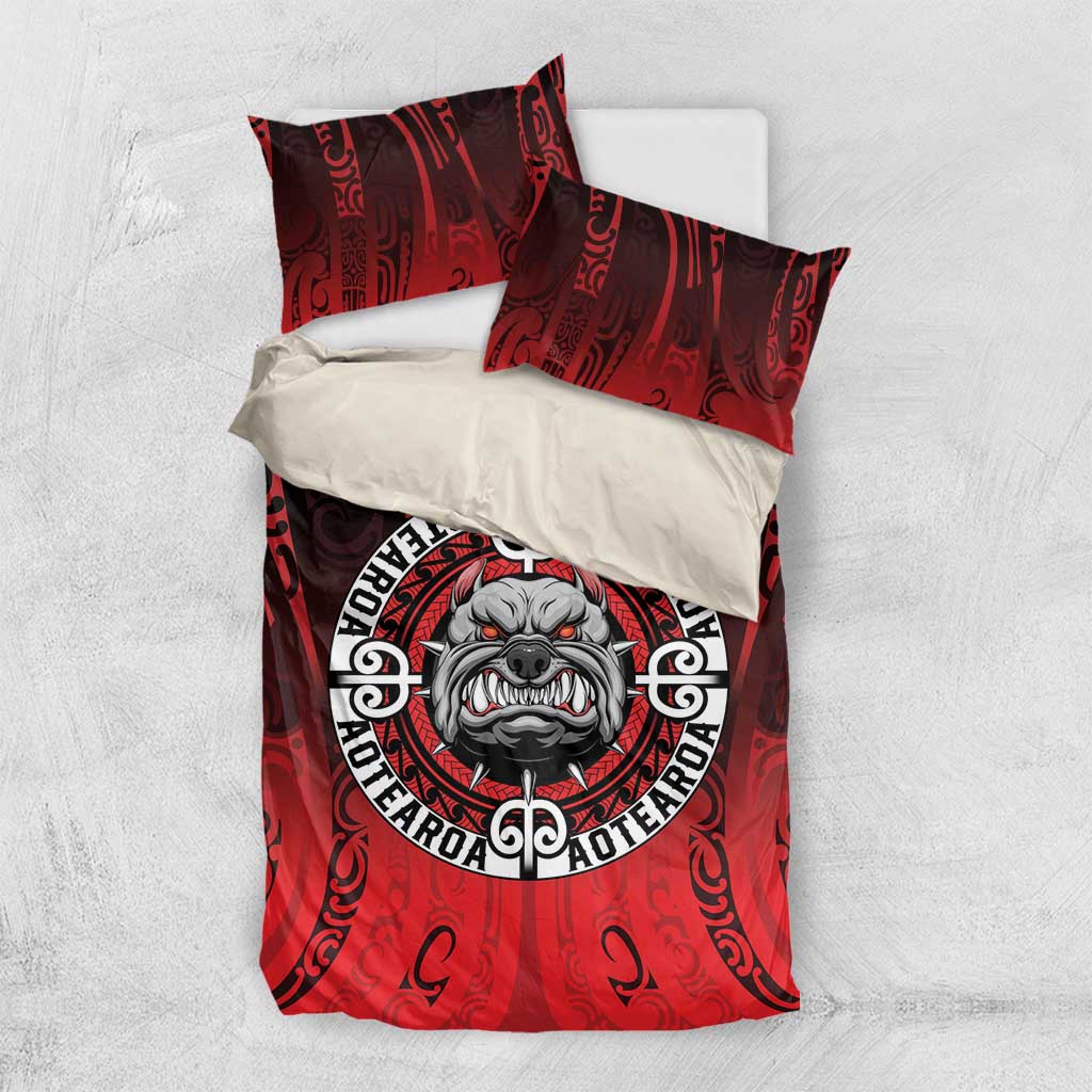 Aotearoa Bulldog Bedding Set New Zealand Kowhaiwhai Tribal
