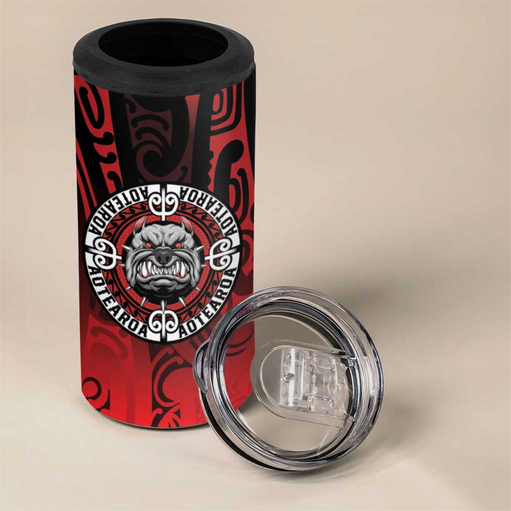 Aotearoa Bulldog 4 in 1 Can Cooler Tumbler New Zealand Kowhaiwhai Tribal LT9 - Polynesian Pride