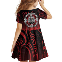Aotearoa Bulldog Family Matching Long Sleeve Bodycon Dress and Hawaiian Shirt New Zealand Kowhaiwhai Tribal LT9 - Polynesian Pride