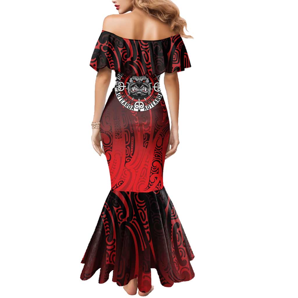 Aotearoa Bulldog Family Matching Mermaid Dress and Hawaiian Shirt New Zealand Kowhaiwhai Tribal LT9 - Polynesian Pride