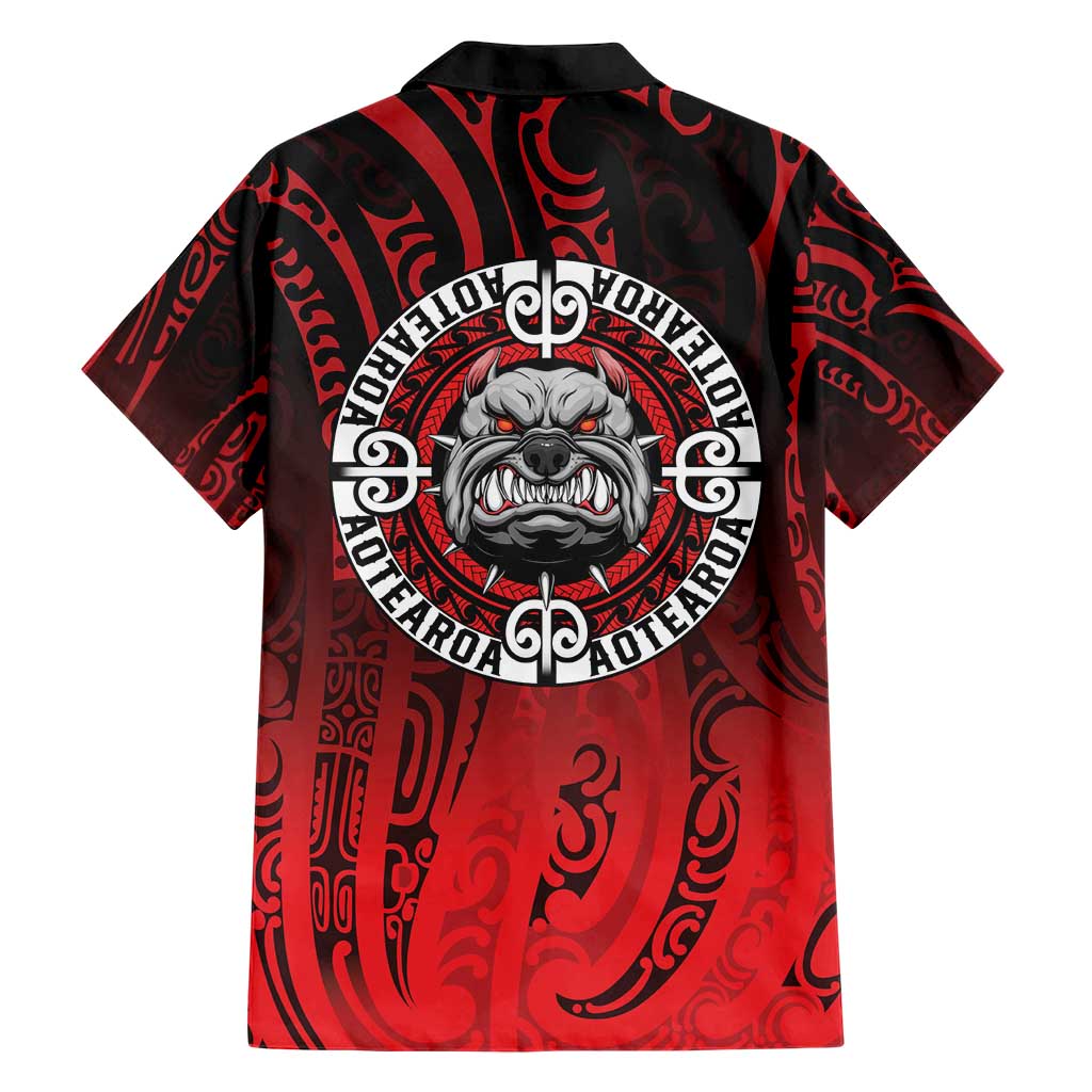 Aotearoa Bulldog Family Matching Short Sleeve Bodycon Dress and Hawaiian Shirt New Zealand Kowhaiwhai Tribal LT9 - Polynesian Pride