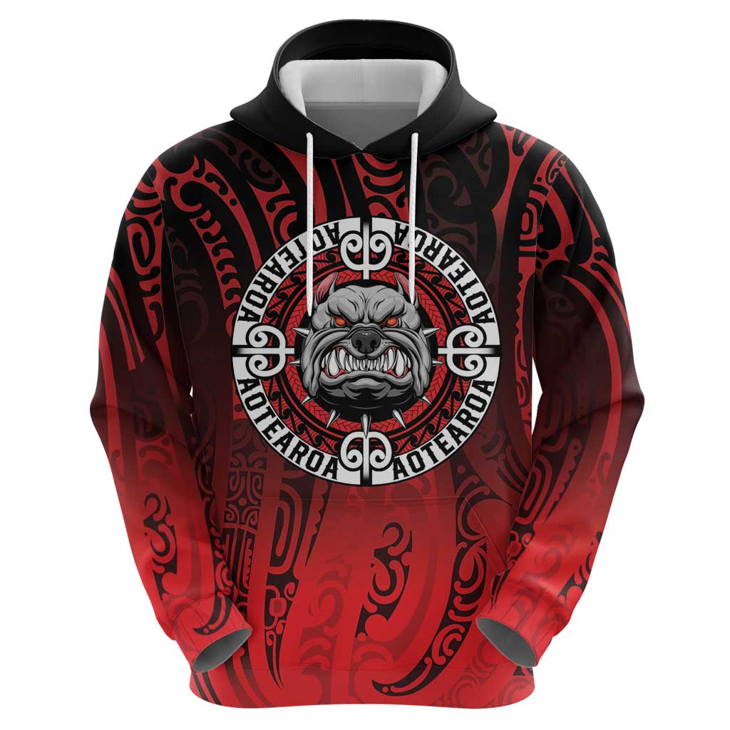 Aotearoa Bulldog Hoodie New Zealand Kowhaiwhai Tribal