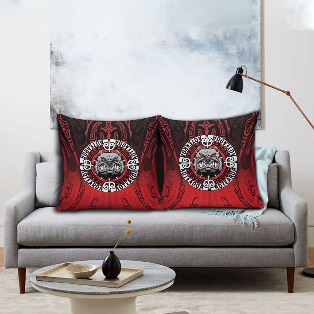 Aotearoa Bulldog Pillow Cover New Zealand Kowhaiwhai Tribal - Polynesian Pride