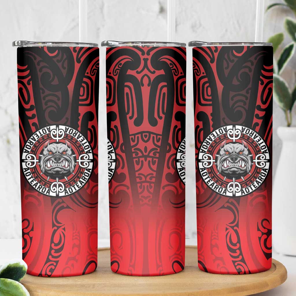 Aotearoa Bulldog Skinny Tumbler New Zealand Kowhaiwhai Tribal LT9 - Polynesian Pride