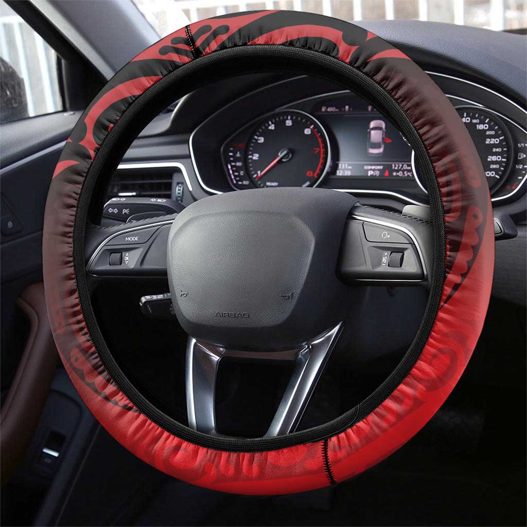 Aotearoa Bulldog Steering Wheel Cover New Zealand Kowhaiwhai Tribal LT9 - Polynesian Pride