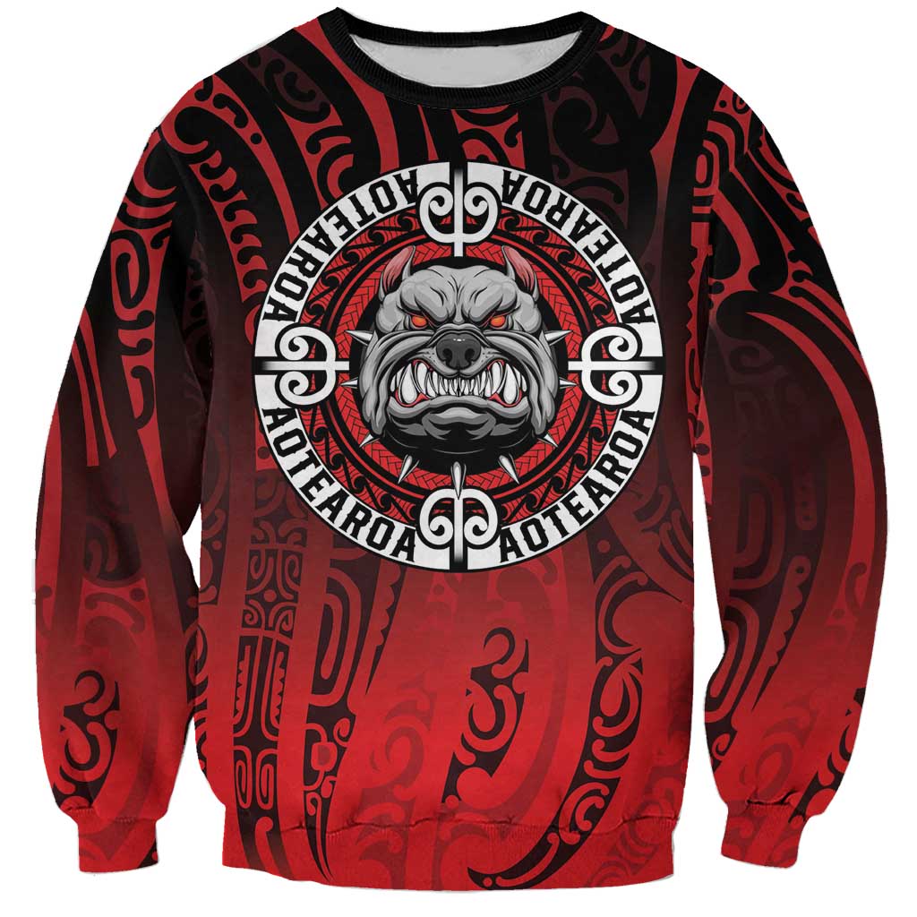 Aotearoa Bulldog Sweatshirt New Zealand Kowhaiwhai Tribal