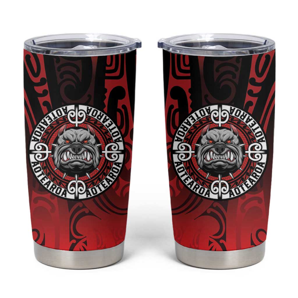 Aotearoa Bulldog Tumbler Cup New Zealand Kowhaiwhai Tribal LT9 Red - Polynesian Pride