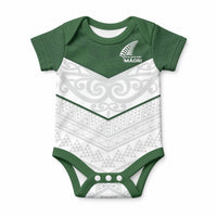 Custom New Zealand Maori Niho Taniwha Baby Onesie LT9 Green - Polynesian Pride