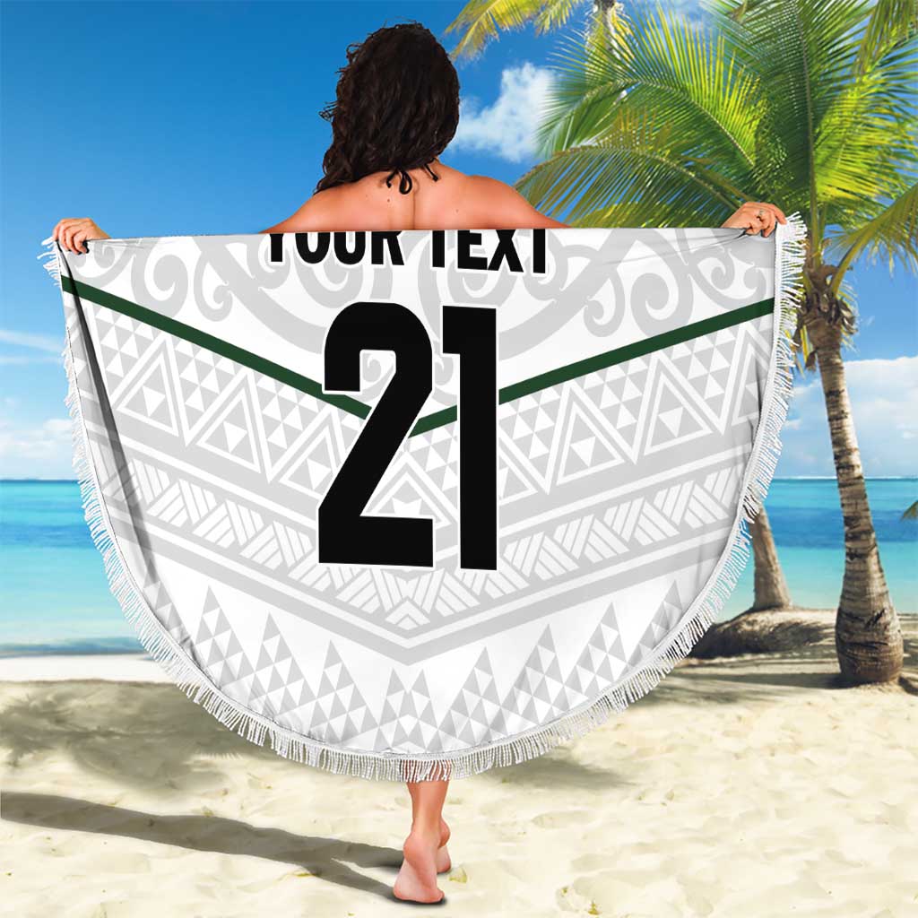 Custom New Zealand Maori Niho Taniwha Beach Blanket