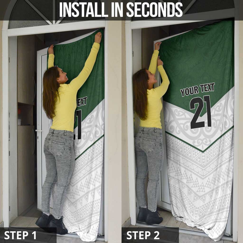 Custom New Zealand Maori Niho Taniwha Door Cover - Polynesian Pride