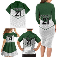 Custom New Zealand Maori Niho Taniwha Family Matching Long Sleeve Bodycon Dress and Hawaiian Shirt