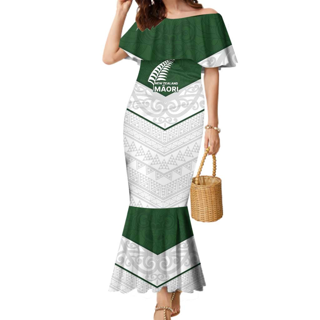 Custom New Zealand Maori Niho Taniwha Family Matching Mermaid Dress and Hawaiian Shirt