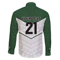 Custom New Zealand Maori Niho Taniwha Family Matching Off The Shoulder Long Sleeve Dress and Hawaiian Shirt