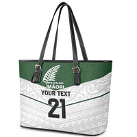 Custom New Zealand Maori Niho Taniwha Leather Tote Bag
