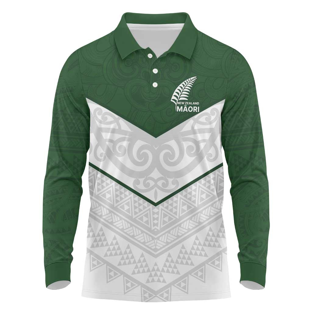 Custom New Zealand Maori Niho Taniwha Long Sleeve Polo Shirt