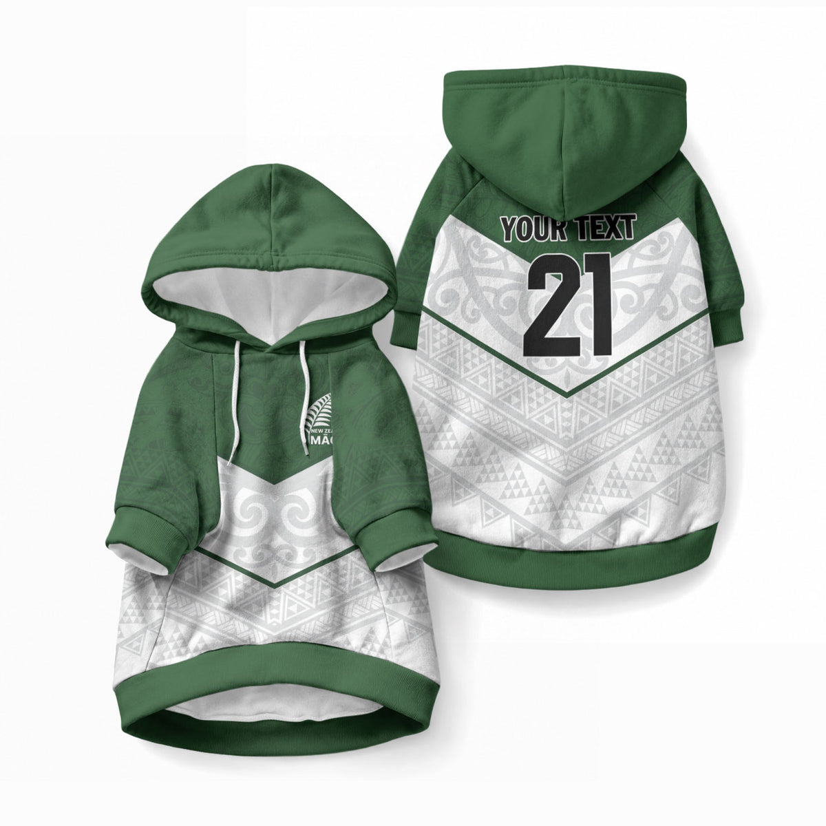 Custom New Zealand Maori Niho Taniwha Pet Hoodie LT9 Pullover Green - Polynesian Pride