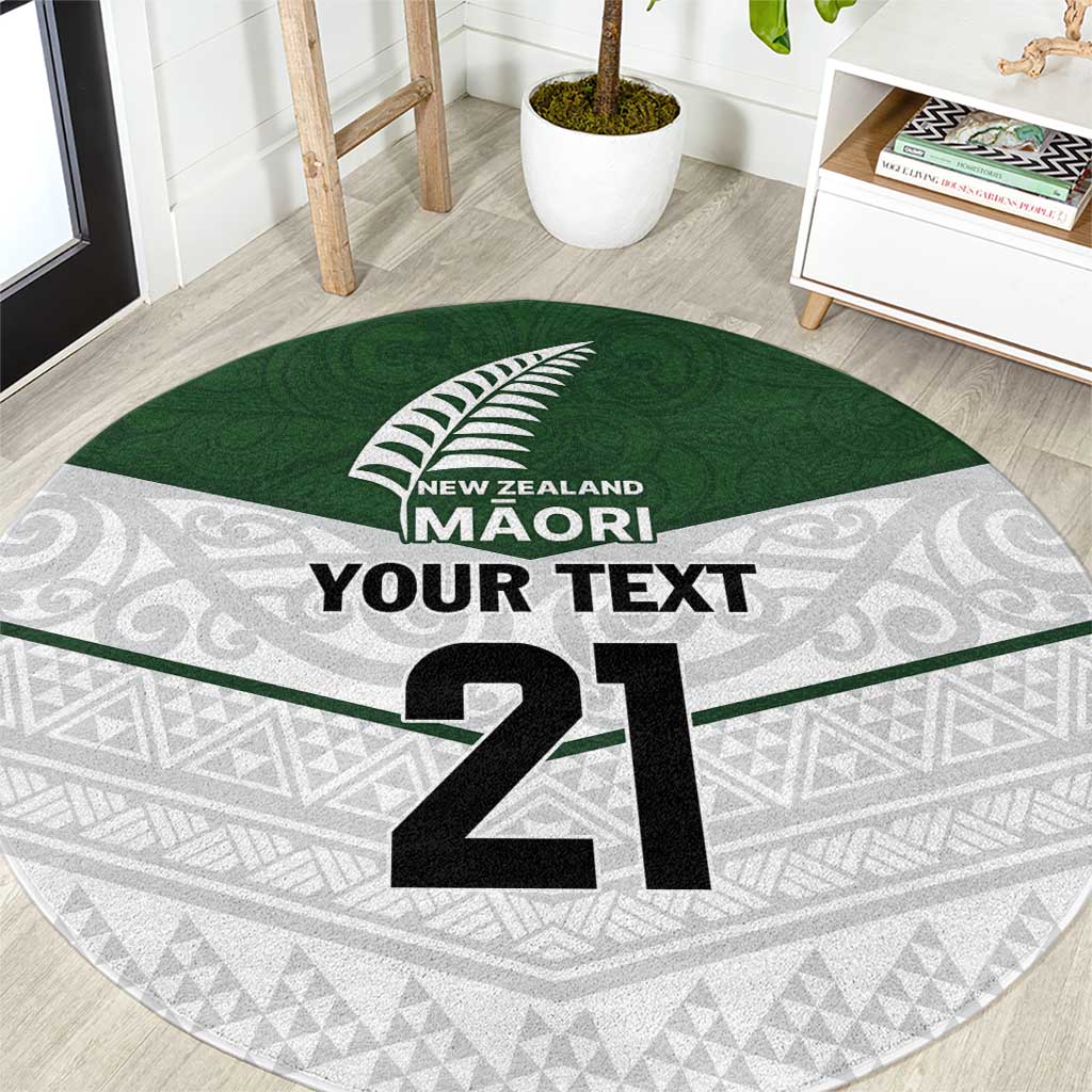 Custom New Zealand Maori Niho Taniwha Round Carpet